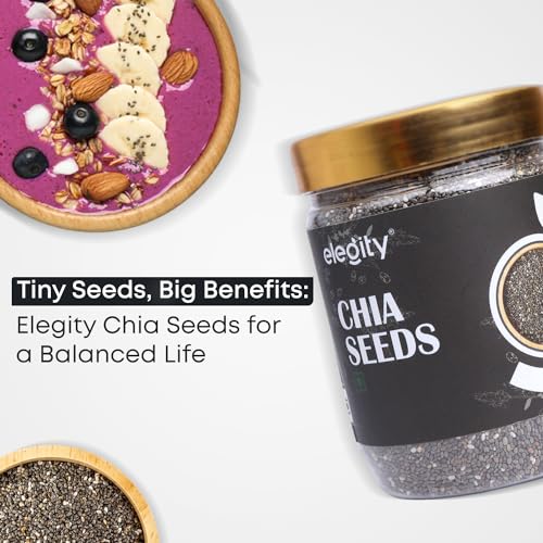 Image of Elegity Black Chia Seeds Pack of 2 (250 gm each) | Nutrient-Rich Snack | Organic | Keto Friendly