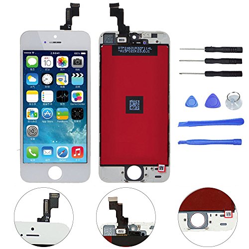 smbox Chassis Retina LCD Display Screen with Digitizer + Repair Kit tools For iPhone 5S (White)