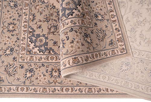 Klassischer Orient-Teppich aus 100% nachhaltiger Schurwolle | Florales Mittelmotiv | 240 x 340 cm; Farbe: hell beige… – Bild 5