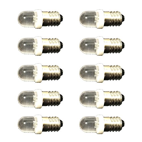 E10 白色LED豆電球 低電圧LED豆電球 DC 1.5V-3.0Vで点灯可能 乾電池1個から点灯可能 極性センタープラス 保安灯への使用不可