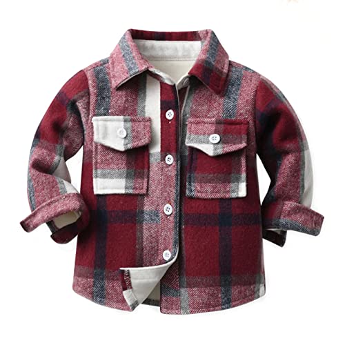 Toddler Baby Girls Boys Autumn Winter Warm Thick Print Cotton Long Sleeve Coat Cardigan Clothes Jean Big Brother Shirt