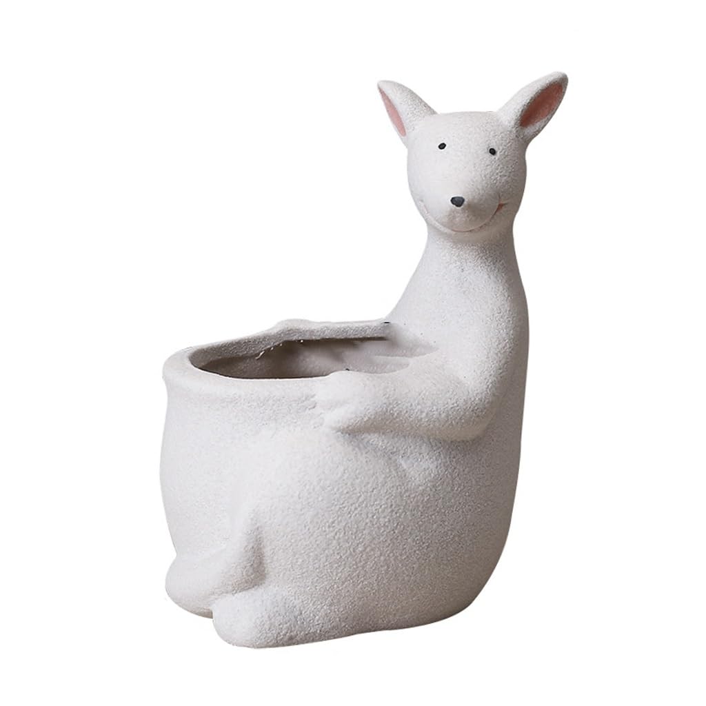 GELASIGE Flower Pots Gardening Succulent Ceramic Flower Pots, Cute Little Animal Pots, Desktop Cactus Plant Pots Outdoor Flower Pots(B)