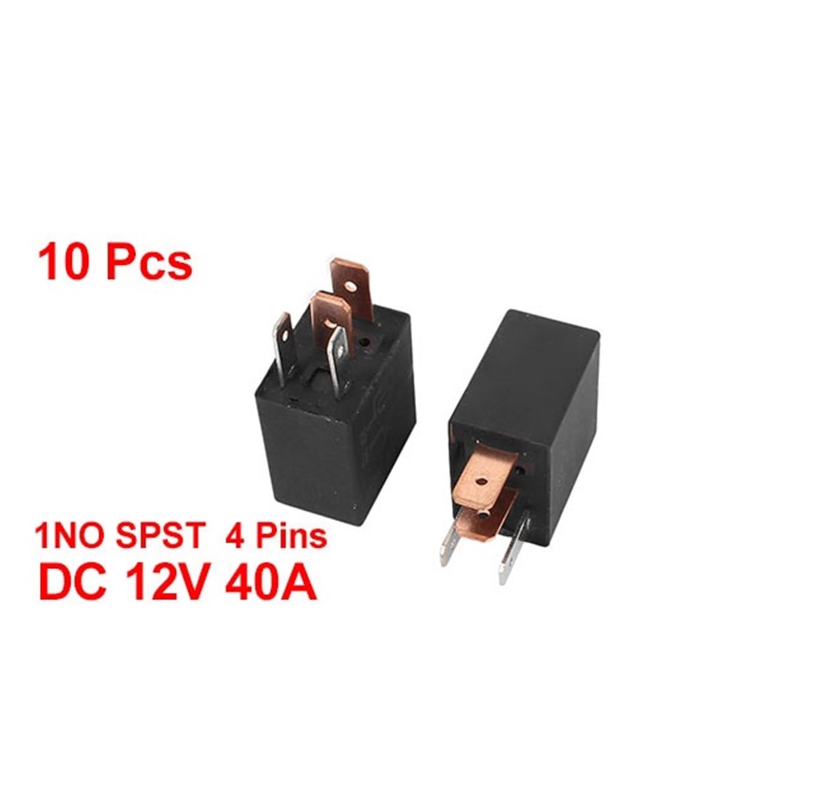 10 sztuk DC 12 V 40 A prąd znamionowy 1NO SPST 4-biegunowy przekaźnik alarmowy samochodowy