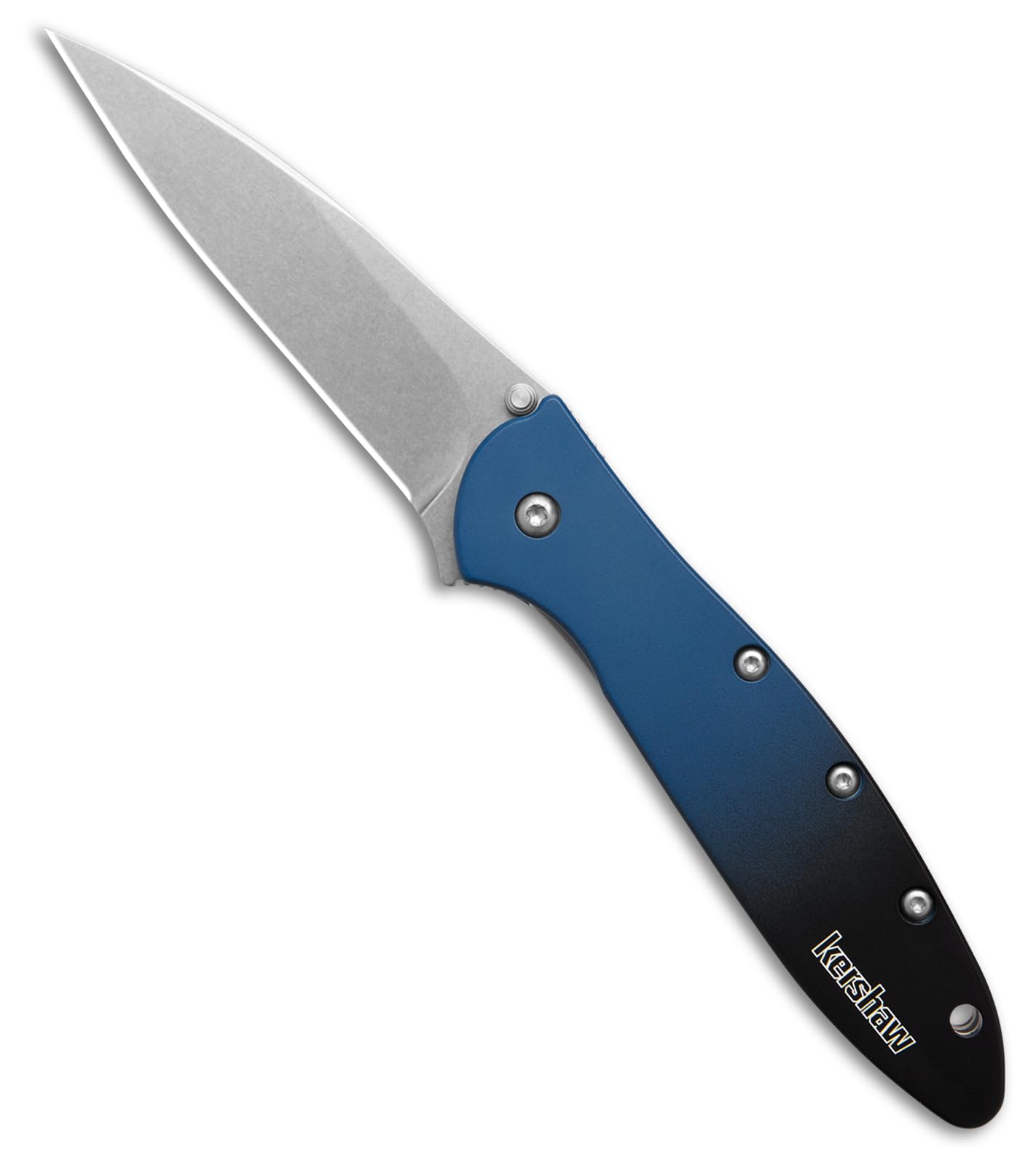 Kershaw Leek Pocket Knife, Limited Release Gradient Blue/Black Aluminum Handle, Stonewash…