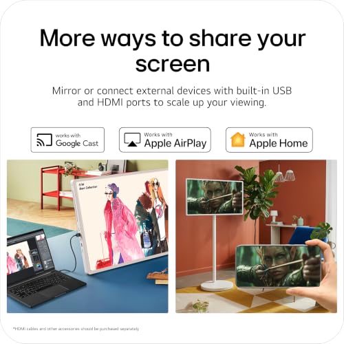 Image of LG 32-Inch StanbyME 2 Max Portable, Detachable Touch Screen TV, Dolby Vision, HDR10, Filmmaker Mode, 4.5hr Built-in Battery, Full Swivel Rotation (32LX6BWGA, 2026)