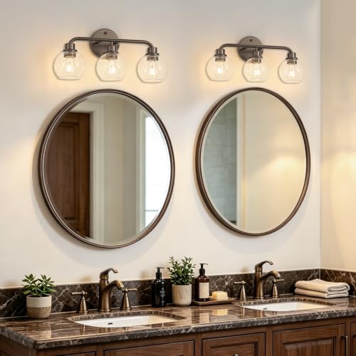Image of Bathroom Light Fixtures Oil-Rubbed Bronze Vanity Light 3 Light