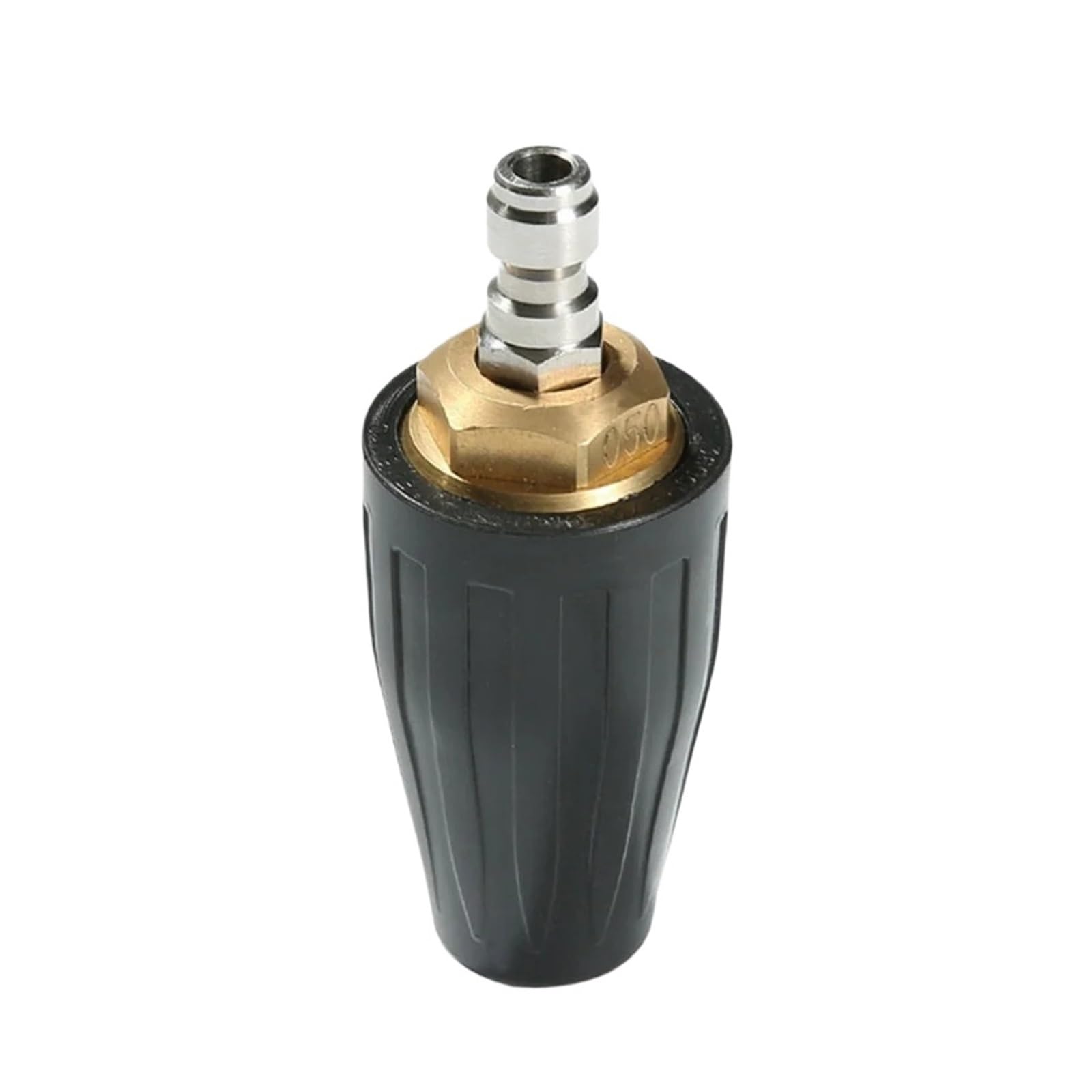 Cabezal de Pistola de Agua giratoria con Boquilla Turbo de Alta presión de 1/4" de conexión rápida de 4000 PSI for Lavado de Autos y Limpieza de Superficies.(Black 4000psi 025)