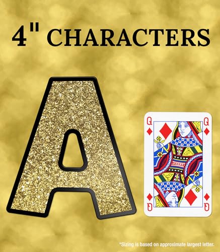 Image of Carson Dellosa 219 Piece 4 Inch Gold Glitter Bulletin Board Letters for Classroom, Alphabet Letters, Numbers, Punctuation & Symbols, Cut Out Letters for Bulletin Board