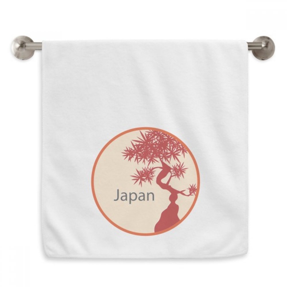 Serviettes débarbouillettes Japon motif arbre rouge 13x29 pouces