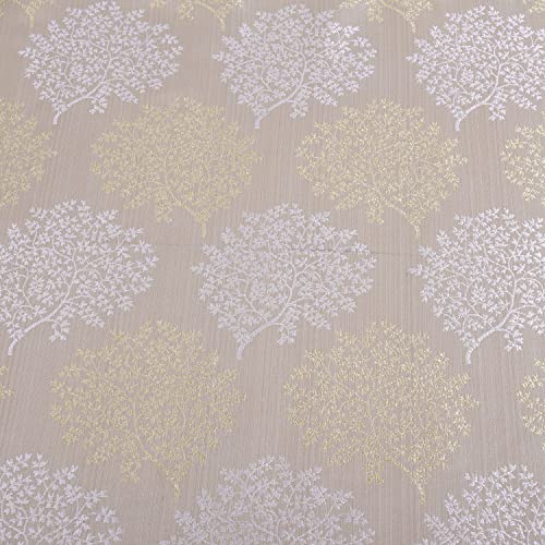 Image of Top Drapes Fawn Jacquard 9ft Long Door Curtain with Eyelet and Tie Back (1 Pc) Size 108 Inch (L) x 44.1 Inch (W)