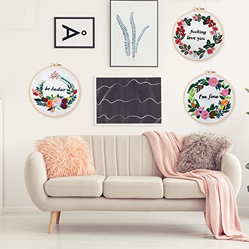 Image of Nuberlic 3 Pack Funny Embroidery Kit, Handmade Cross Stitch Starter Kit for Beginners Adults
