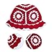 Crochet Bucket Hat Women, Knitted Bucket Hat Floral Knitted for Black Women Fashion Outdoor