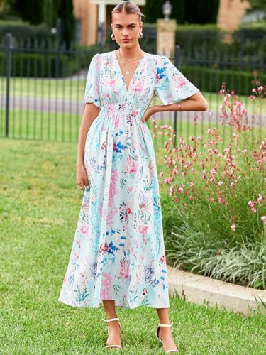 Image of Flessibili Womens Summer Floral Maxi Dress Wedding Guest Party Long Dresses 2026