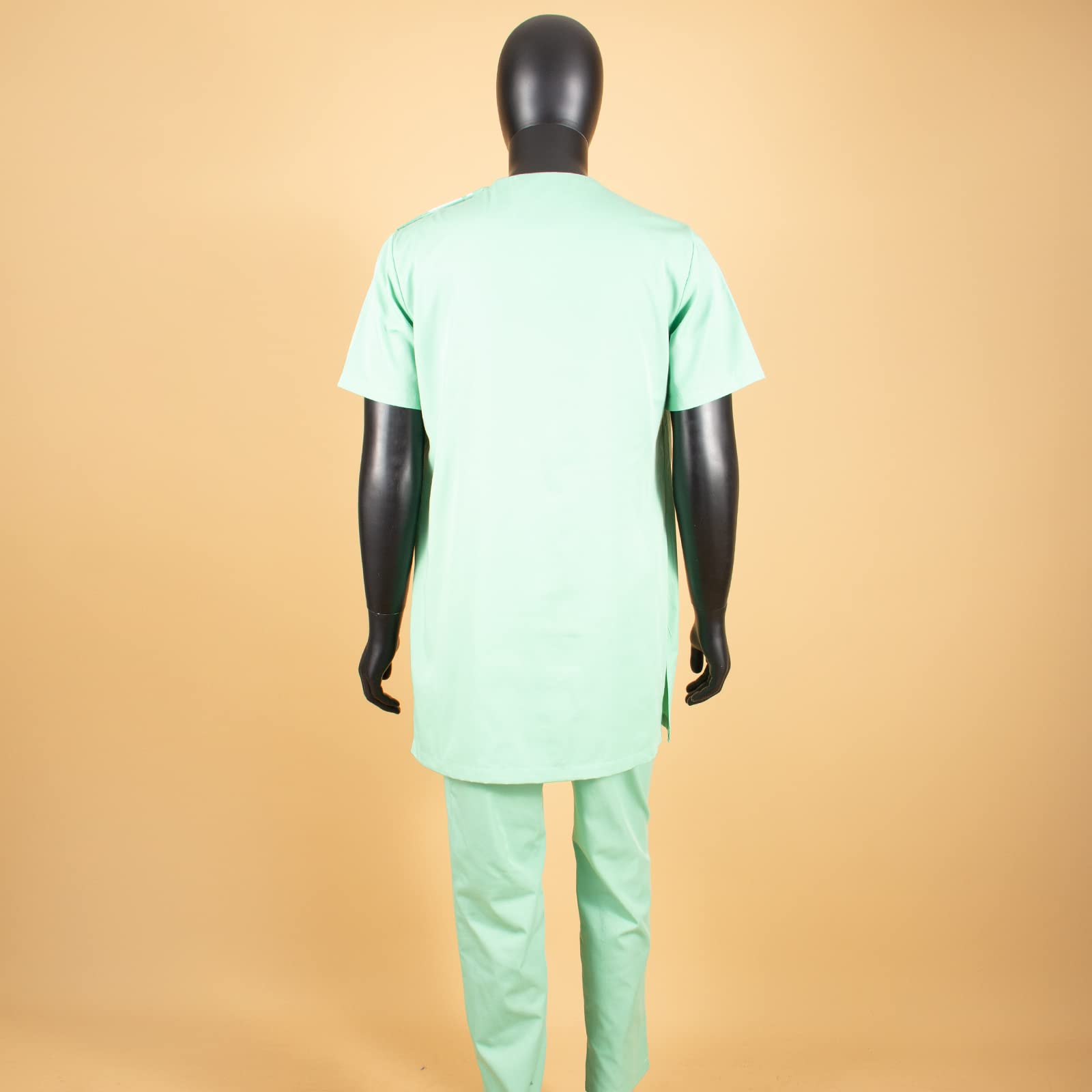 Trajes africanos para hombre, camisas y pantalones, conjunto de 2 piezas, atuendo Ankara de talla grande, traje casual, Verde claro, Large