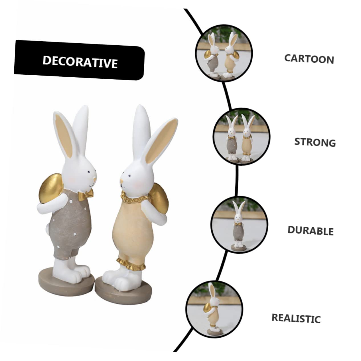ABOOFAN 2 Set Decorazione Pasquale Di Pasqua Statuina Coniglietto Pasquale Decorazioni Di Compleanno Pulcini Pasquali Coop Figurina Divertente Maiale Pulcino Resina 2 Pezzi * 2