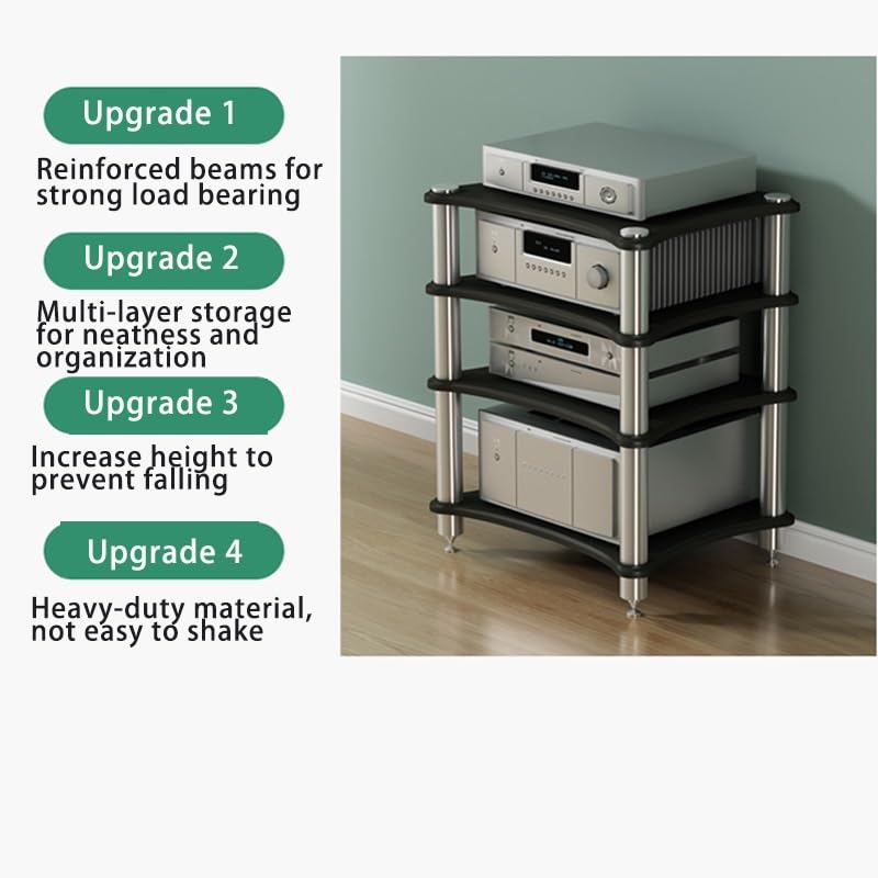 Meuble de Rangement Robuste pour matériel Audio-vidéo, idéal pour Une Installation Gaming ou Un Studio d'enregistrement. Console élégante pour Platine Vinyle.