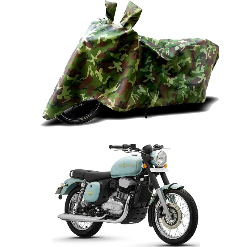 Image of 100% Water Resistant Bike Scooty Two Wheeler Body Cover Compatible For Jawa Forty Two Halleys /UV-Rays /Heat Protection /Birds Dropping /Scratchproof /Dust proof /Waterproof /All Varient[Green MJ]
