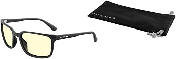 GUNNAR Gaming Glasses - Mammoth Onyx Amber Lens - Blue Light Blocking Relieve Dry Eye