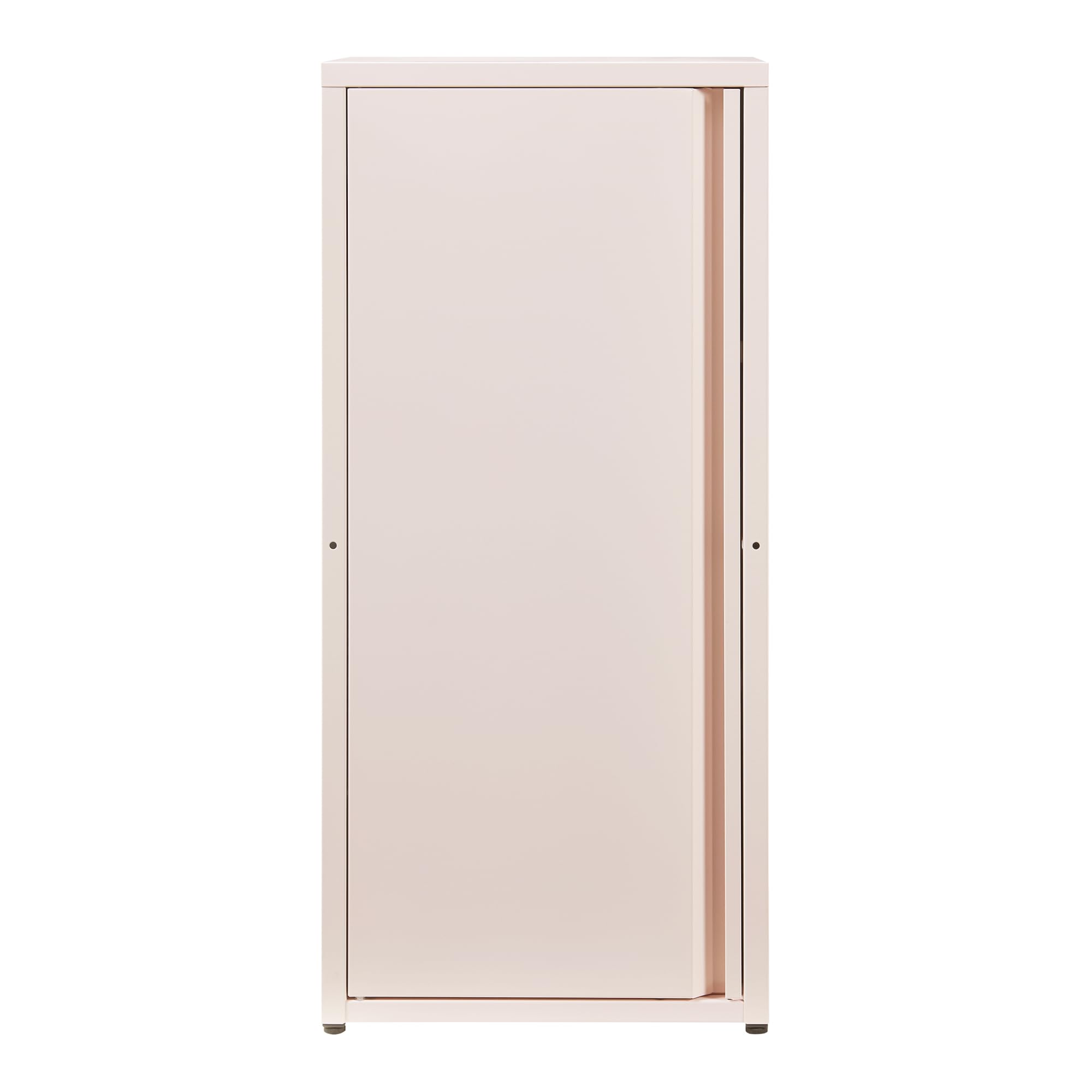 [en.casa] Armario de Oficina Burlöv Archivador de Estudio con 2 Estantes Regulables en Altura Mueble de Oficina con 1 Puerta y 3 Compartimentos Acero 88 x 40 x 35 cm - Rosa