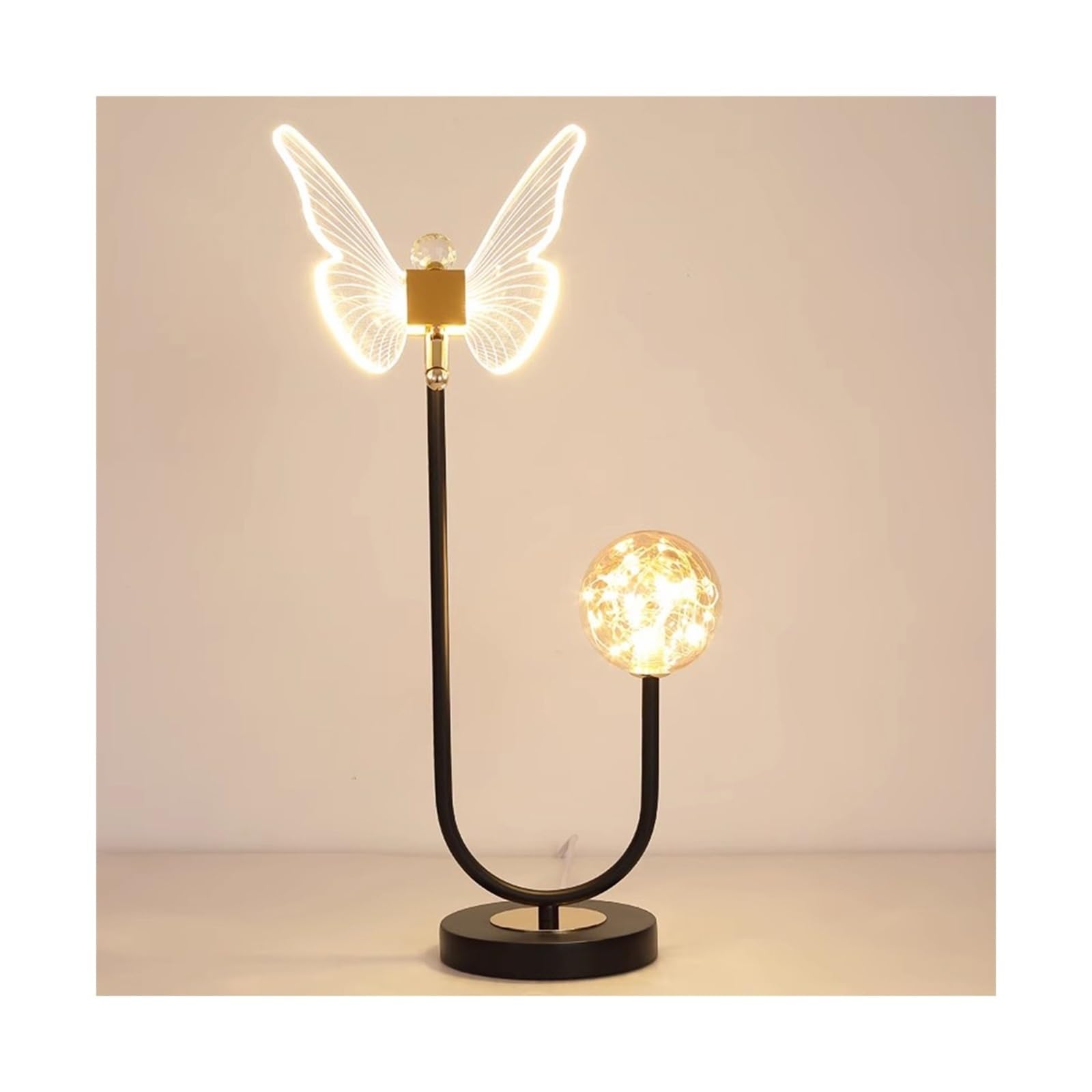 Z4T8M2K6G5 Bedside Lamp Butterfly Table Lamp Rotatable Double Head Metal Creative Modern Simple Study Bedroom Bedside Lamps
