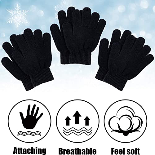 Remifa 12 Pairs Kids Winter Gloves, Christmas Gifts for kids Children Warm Magic Knit Gloves for Boys Girls2
