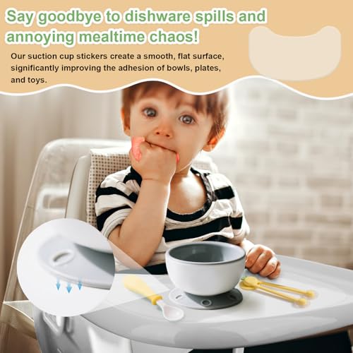 Image of Suction Solver Stickers for Stokke Tripp Trapp Tray, Peanut Shape Tray Suction Sticker Adhesive Placemat for High Chair Bowls Plates & Toys Fixation