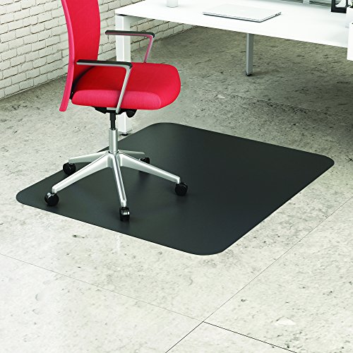 image for Deflecto EconoMat Black Chair Mat, Hard Floor Use, Rectangle, Straight