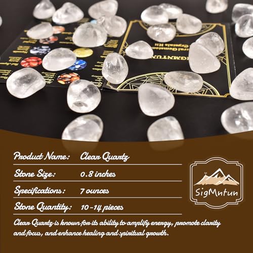 Image of Polished Stone Set Clear Quartz Crystals, 0.8 inch Handpicked Tumbled Gemstones Jasper Rocks, Pebbles for Reiki, Chakra, Healing, Home Decor