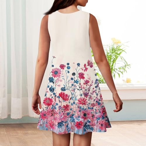 Girls' Sleeveless Floral A-Line Dress Summer Casual Sundress Lightweight and Breathable Party Dresses3