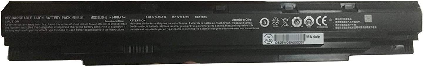 Laptop Battery For N240BAT-4 N240BAT-3 6-87-N24JS-4UF3 4UF1 6-87-N24JS-42L3 42L2 6-87-N24JS-42L 6-87-N24JS-42F1 42F2 for Clevo N25 0LU N250JU N240BU N240JU Sager NP3240 NP3245(15.12V 44Wh)