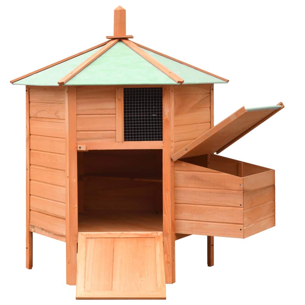 Conejera de Exterior Madera Gallineros Casa para Conejos Cobayas Hámster Mascotas Jaula para Conejo Animales Pequeños Impermeable Maciza de Pino y Abeto 126x117x125 cm