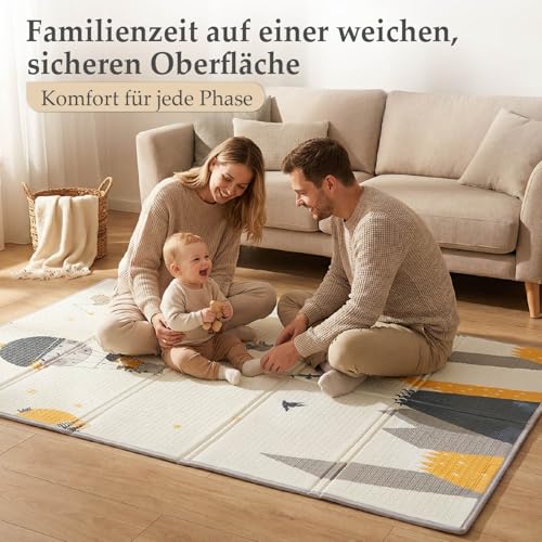 PikatoyZ® Spielmatte Baby | Krabbelmatte Baby Faltbar mit Tragetasche | Schadstofffreier, Rutschfeste, Wasserfester XPE Schaum… – Ansicht 5
