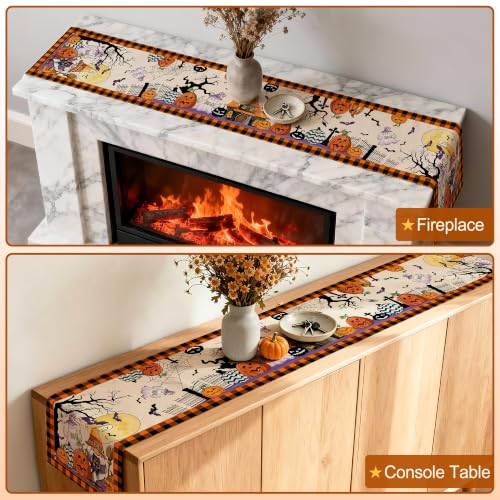 Halloween Table Runner 13x72 inch - Spooky Ghost Boo Pumpkin Decor - image 8
