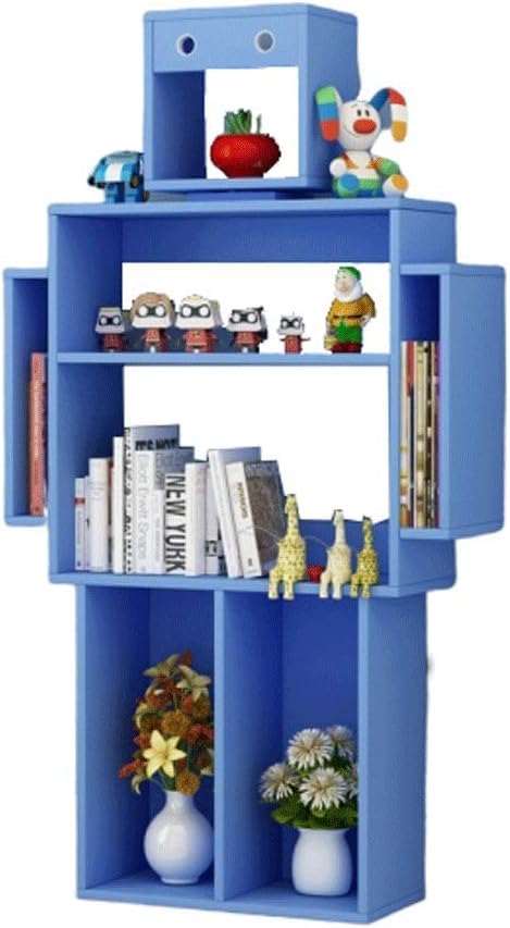 Étagère créative rouge et bleue bibliothèque de salon