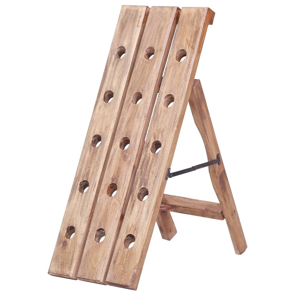 vidaXL Weinregal für 15 Flaschen Flaschenregal Flaschenständer Weinständer Rüttelbrett Rüttelpult Champagner 26x50x70cm Massives Altholz