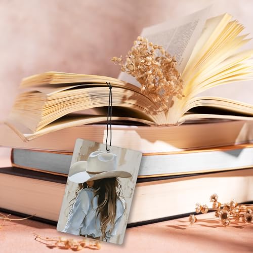 Image of Boho Western Cowgirl Lavender Car Air Freshener, Coquette Bow Cowgirl Boots Horse Hanging Air Freshener 4 Pcs for Cars Closet Drawer Books, Western Girly Car Accessories Mirror Decor for Women