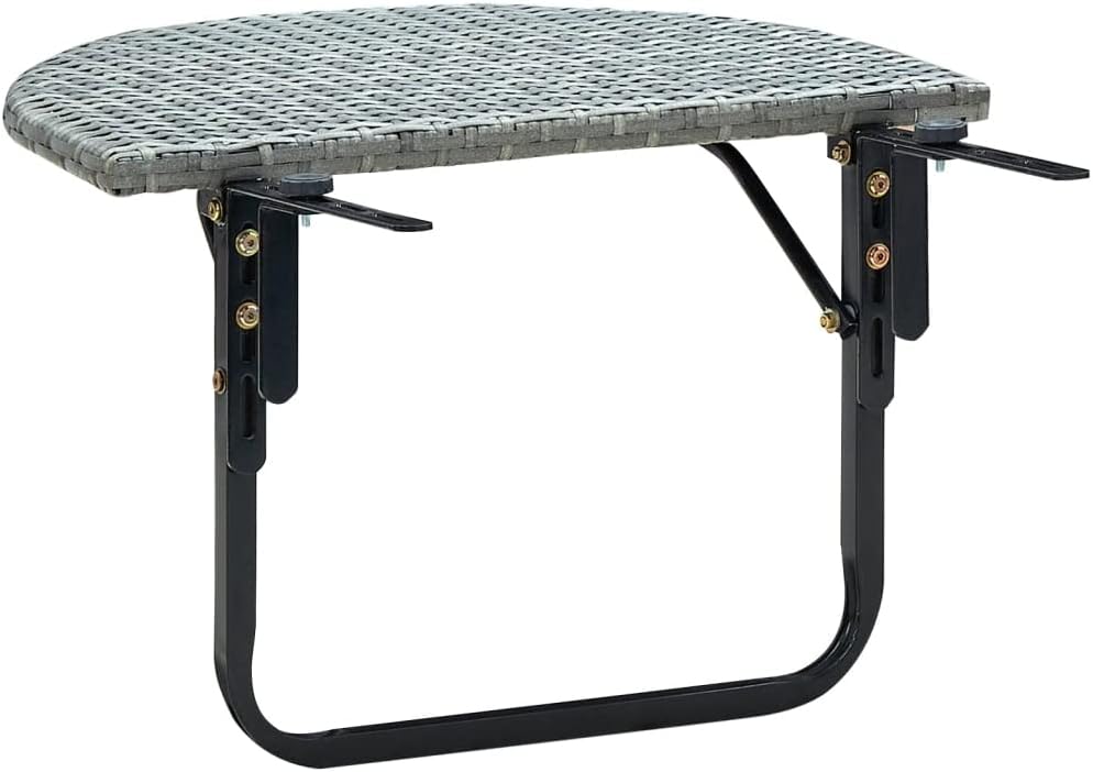 Patio Table,Outdoor Dining Table, Outdoor Coffee Table, Garden Table, Folding Dining Table,Balcony Table,Modern Style,for Garden,Backyard, Deck, Gray 23.6"x23.6"x15.7" Poly Rattan