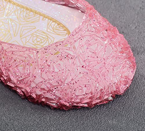 Jelly Shoes for Girls, Snow Queen Princess Birthday Sandals for Little Girls, Blue Toddler Glitter Sandals Size 9, Frozen Inspired Party Cosplay Costumes Dress Flats3