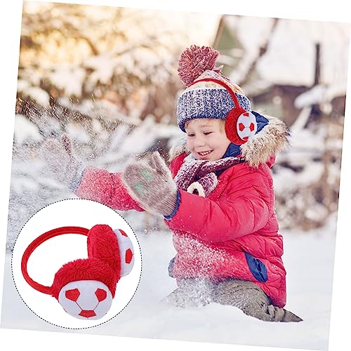 FRCOLOR Lovely Plush Winter Earmuffs for Stylish Ear Warmers with Cool Football Design Protective Ear Covers for Boys for Outdoor Activities School Use3