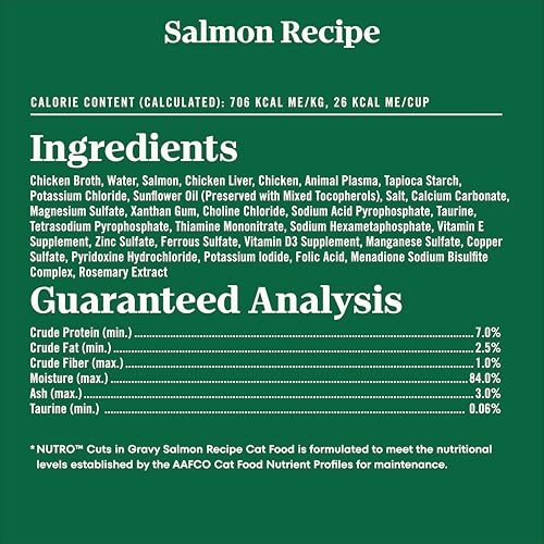 Image of Nutro Cuts in Gravy Wet Cat Food, Salmon & Chicken, 2.6 oz, 12 Count, 2pack