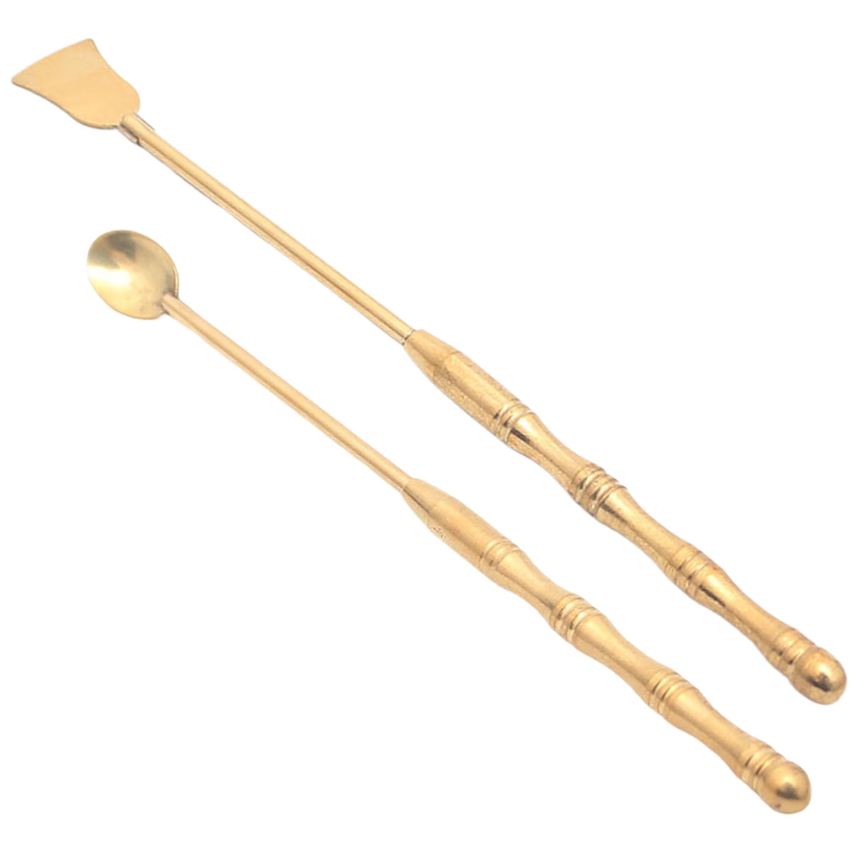 Perodlly Brass Incense Tool Set Incense Burner Equipment Include Brass Spoon and Shovel for for Burner, Yoga, Meditation.