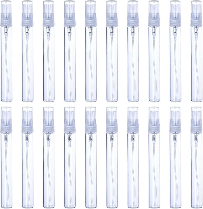 NIOFY Plastic Mini Spray Bottle, 10 ml Spray Bottle Empty, Fine Mist Refillable Mini Perfume Bottle, Perfume Atomizer, Small Sample Containers, Plastic Portable Travel Bottle, Clear (PACK OF -10)-picture-23