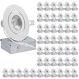 QPLUS 4 Inch Ultra-Thin Adjustable Eyeball Gimbal LED Recessed Lighting with Junction Box/Canless...