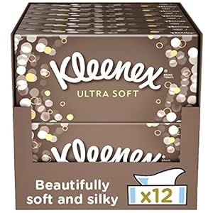 Kleenex Ultra Soft Facial Tissues – Pack of 12 Tissue Boxes – Our Softest Tissue – Supremely Soft And Silky Tissues…