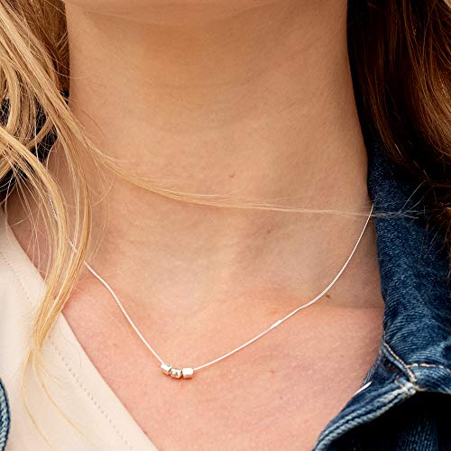 Handmade Dainty Silver Necklace For Women - Silver Chain Set With 3 Little Silver Tubes Pendants By Galis Jewelry #TOP6