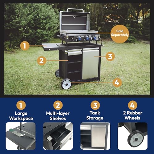 image for Razor GGC2228MC Universal Rolling Prep Cart with Shelves and Storage D