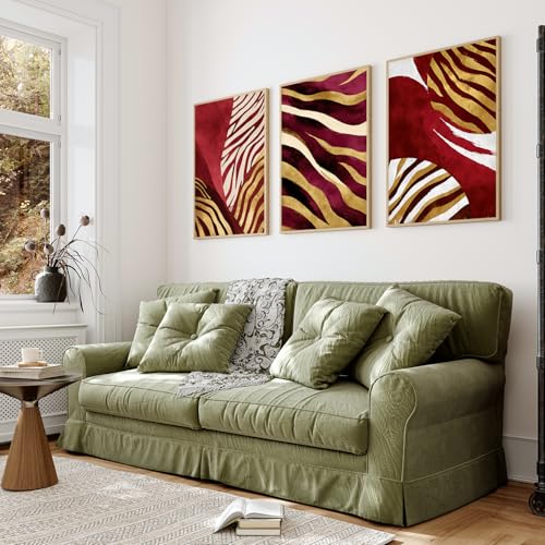 Image of ARTELLY Boho wall Art Paintings Modern Art Framed Wall Painting for Living Room Bedroom - Wall Posters | Paintings with Frame Set of 3 (Boho 3, 13x19 inch)