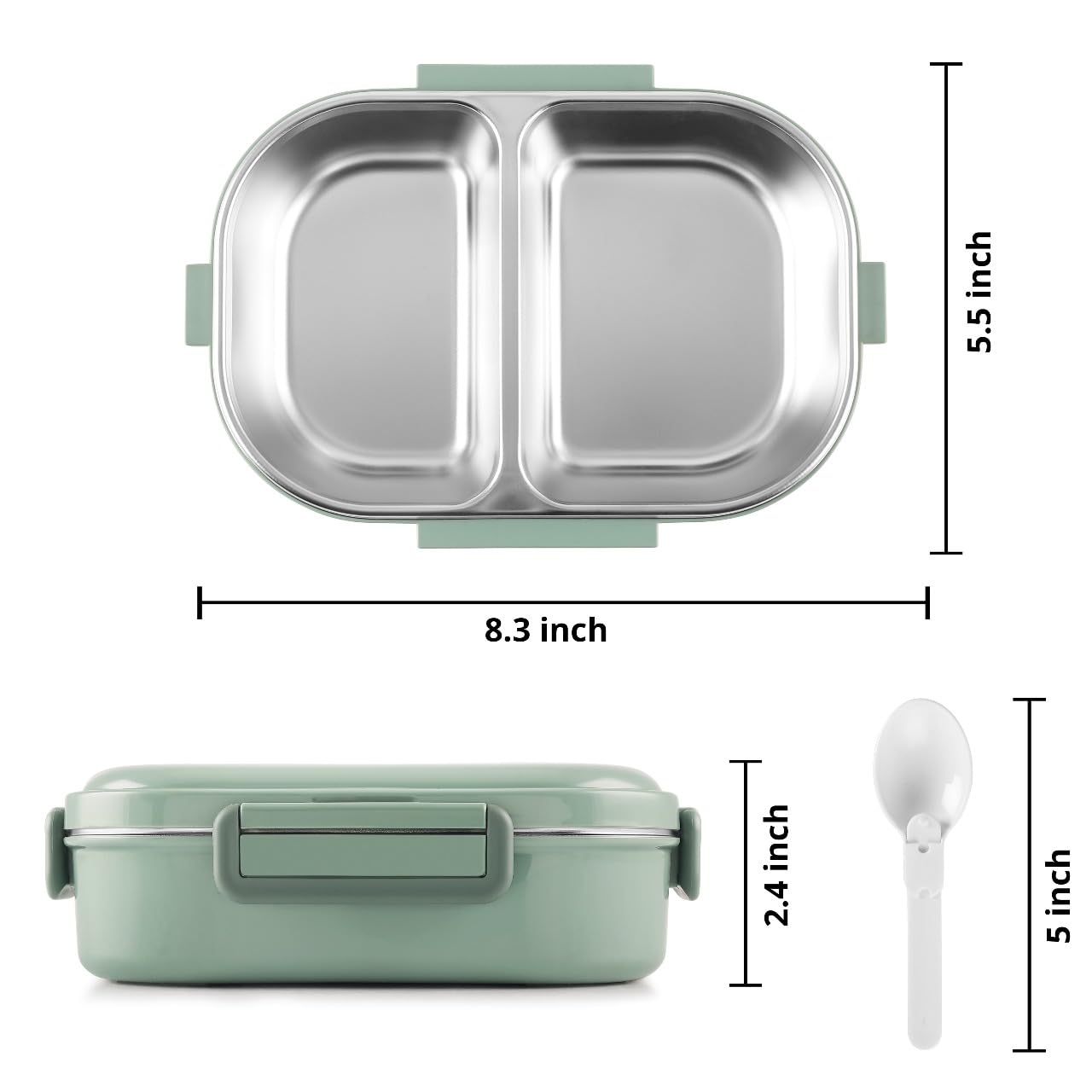 QLECT Kids Star Stainless Steel Lunch Box for Kids Adults, PUF Insulation Keeps Food Warm, Food Grade Bpa Free, 2 Compartments with Locking Lid and Steam Valve, Spill Leak Proof(700ml Printed Blue) 4