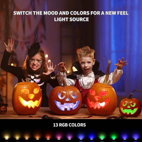 Image of Push Lights with Remote Puck Lighting Battery Operated Tap Lights Button Stick On Color Changing Led Lights 6 Pack (Black 6P)