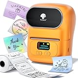 Phomemo M110 Label Maker Machine-Barcode Label Printer, Portable Sticker Maker for Price Tag, Logo,Address, Mailing, Home, Office & Small Business, Compatible with Phones&PC Orange